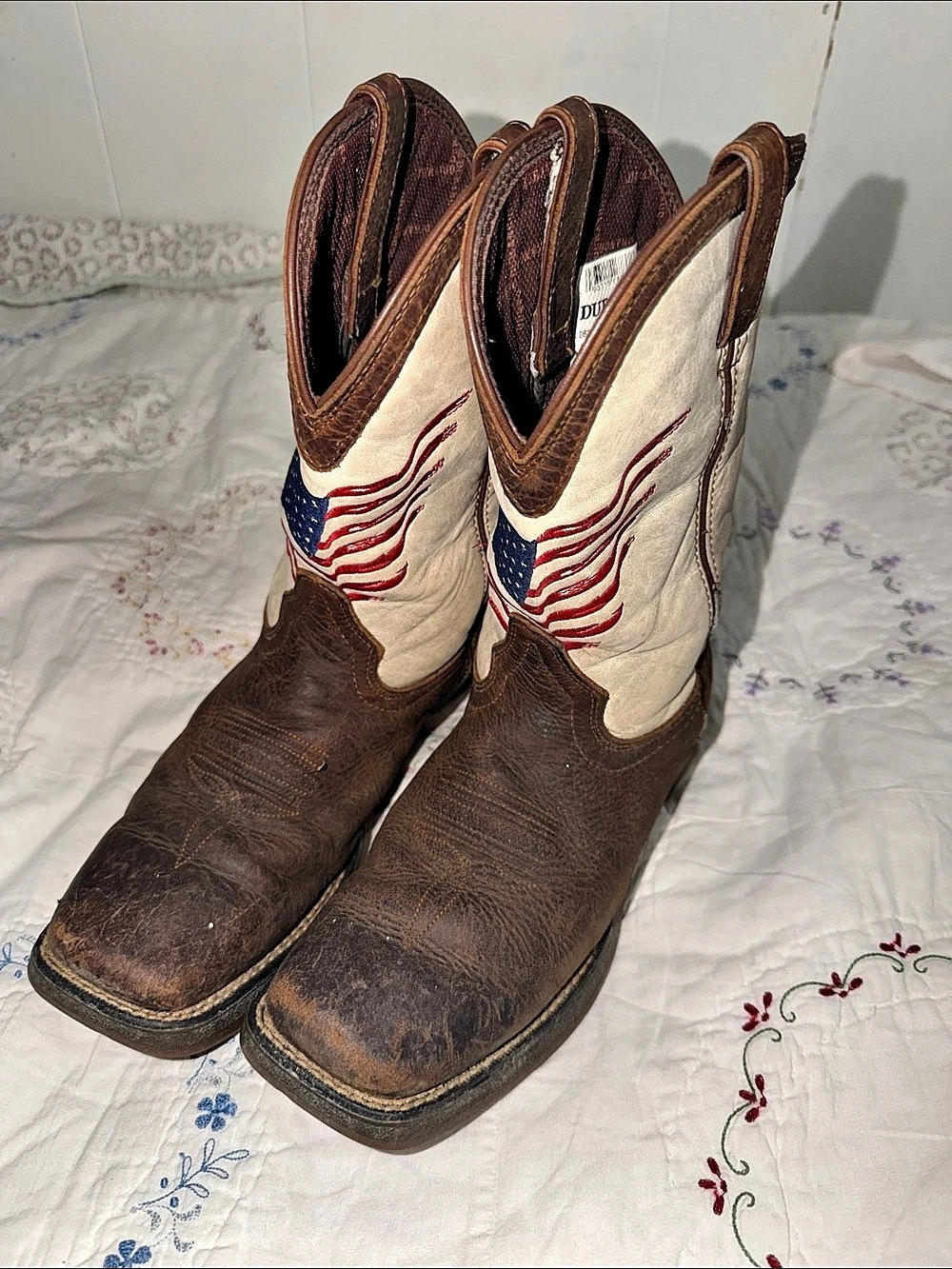 Durango Lil' Rebel Big Kid Distressed Flag Western Boot Boots Boys US 6M
